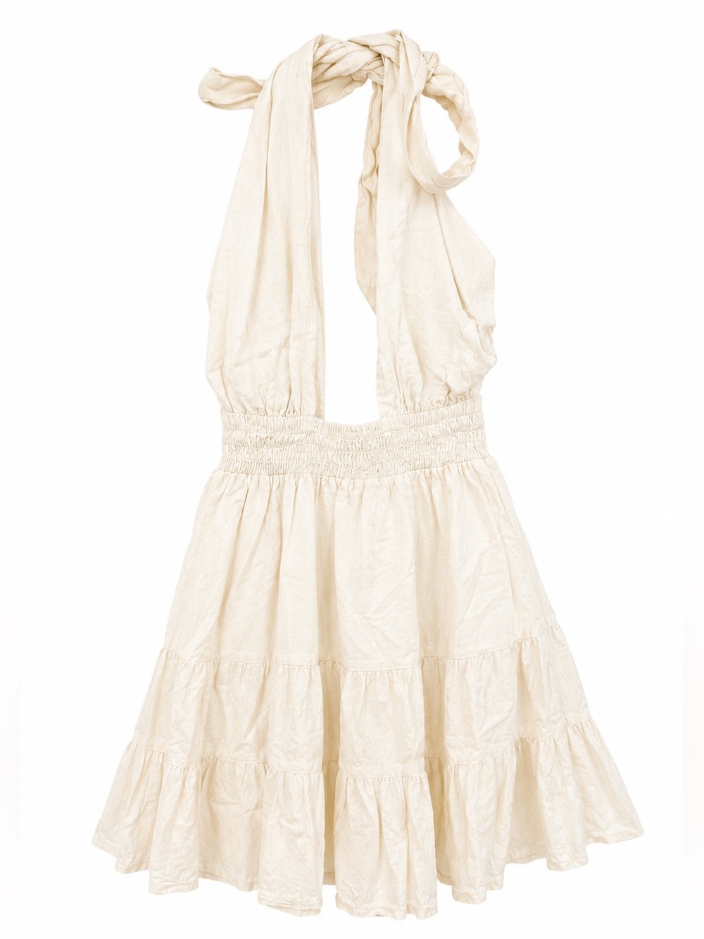 Fortunate One Cream Halter Summer Dress